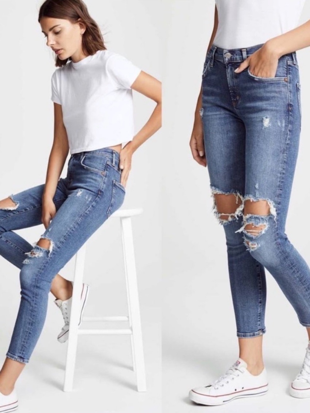 Agolde Sophie High Rise Skinny Crop Jeans, Size 25, Blue, Spell, Ankle, Cropped
